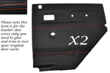 ORANGE STITCH 2X REAR DOOR CARDS LEATHER COVERS FITS LAND ROVER DEFENDER 110
