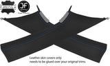 BLUE STITCH 2X A PILLAR LEATHER COVERS FOR VW T5 TRANSPORTER CARAVELLE STYLE 2