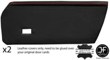 RED STITCH 2X FRONT FULL DOOR CARD LEATHER COVERS  FITS PORSCHE 914 1969-1976