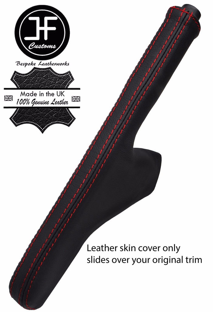 RED  STITCH TOP GRAIN LEATHER HANDBRAKE GAITER FOR FORD FIESTA MK6 MK7 02-08
