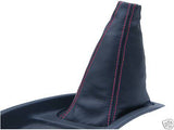 FITS SUBARU IMPREZA WRX STI RED STITCH LEATHER GEAR GAITER CUSTOM NEW MADE IN UK