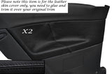 BLACK STITCHING 2X REAR DOOR CARD TRIM LEATHER COVERS FITS VW POLO MK6 3 DOORS