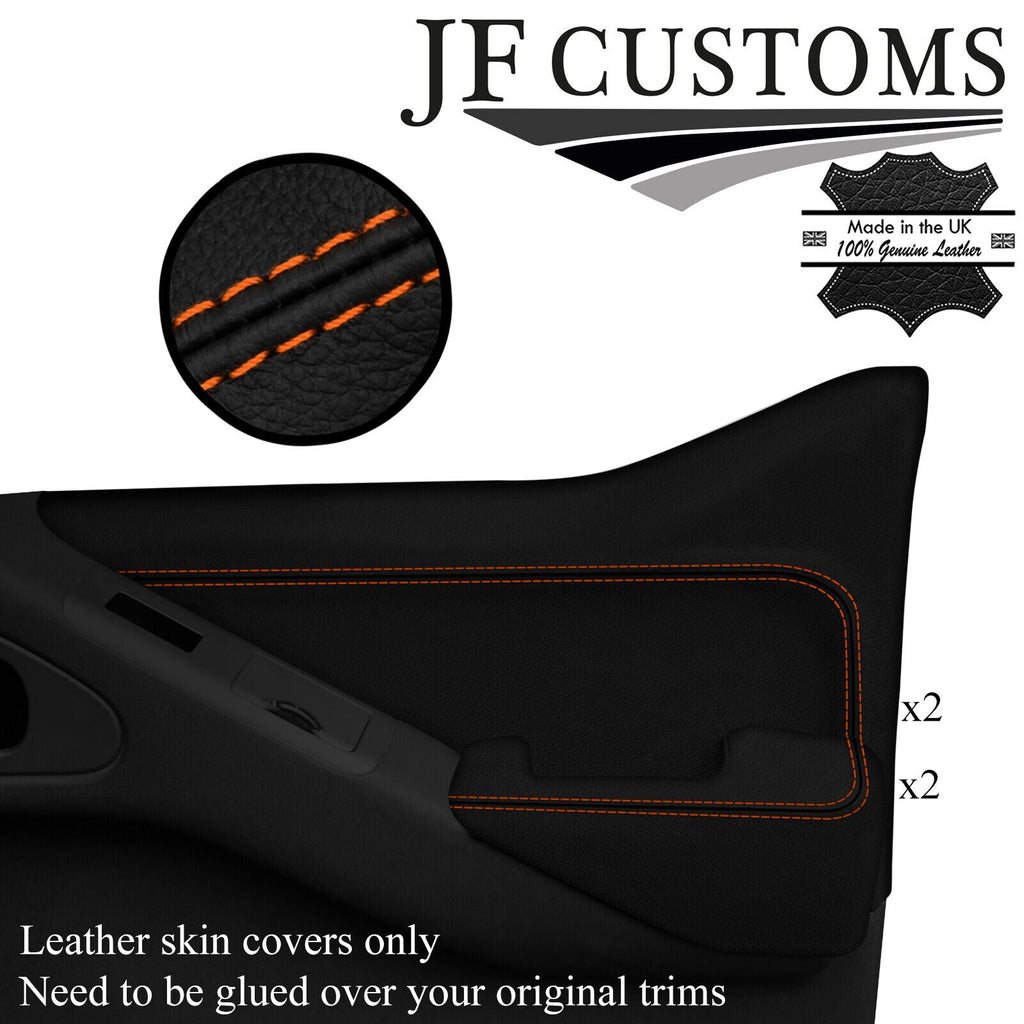 ORANGE STITCH LEATHER REAR DOOR TRIM+ARMREST COVERS FOR NISSAN NAVARA D40 10-20