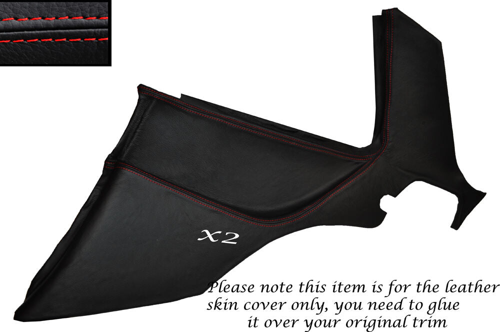 RED STITCH 2X REAR SPEAKER PANEL TRIM SKIN COVER FITS PORSCHE 944 968 86-95
