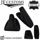 RED & TRI STITCH PERORATED LEATHER GAITER SET+PLASTIC FRAME FOR BMW E90 E91 E92