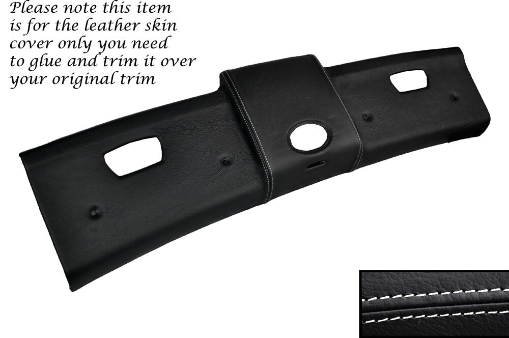WHITE  STITCH TOP ROOF PANEL LEATHER SKIN COVER FITS SMART FORTWO 451 07-14