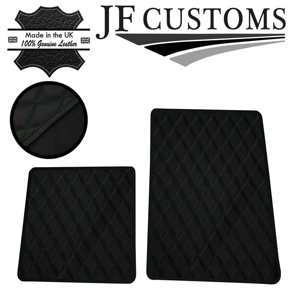 D GREEN DIAMOND STITCH VINYL 2X TAILORED FLOOR MAT CARPETS FOR LOTUS ELISE S1