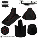 D RED STITCH GEAR HANDBRAKE GAITER+PLASTIC FRAME FOR BMW Z4 E85 E86 02-08