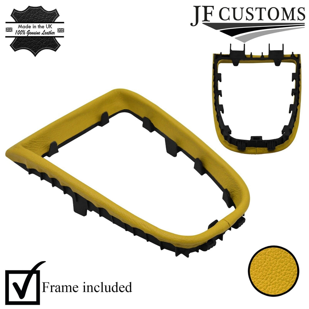 YELLOW LEATHER GEAR SURROUND COVER+PLASTIC FRAME FOR VAUXHALL ASTRA MK6 J 09-15