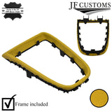 YELLOW LEATHER GEAR SURROUND COVER+PLASTIC FRAME FOR VAUXHALL ASTRA MK6 J 09-15
