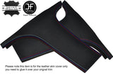 BLACK LEATHER TRI STITCH 2X LOWER B PILLAR COVER FITS BMW 3 SERIES E90 E91 05-12