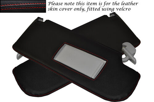 RED STITCHING  2X SUN VISORS LEATHER SKIN COVERS FITS AUDI A3 2004-2012