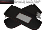 RED STITCHING  2X SUN VISORS LEATHER SKIN COVERS FITS AUDI A3 2004-2012