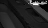 BLACK STITCH LEATHER 2X DOOR CARD COVERS FOR VW T6 TRANSPORTER FACELIFT 2020+