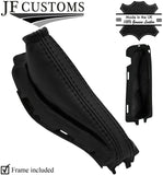 BLACK TOP GRAIN LEATHER HANDBRAKE GAITER+PLASTIC FRAME FOR FORD FOCUS MK2 05-08