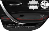 RED STITCH 2X REAR DOOR ARMREST TRIM LEATHER COVER FOR BMW 1 SERIES E87 04-12