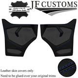 BLUE STITCH LEATHER 2X FRONT DOOR COVERS FOR FORD TRANSIT CUSTOM MK8 13-18
