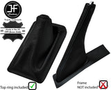 BLACK&BLACK LEATHER GEAR GAITER+TOP RING+HANDBRAKE GAITER FOR HONDA CIVIC 88-95