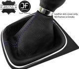 PURPLE STITCHING TOP GRAIN LEATHER MANUAL GEAR GAITER FITS VW GOLF MK6 VI 09-13