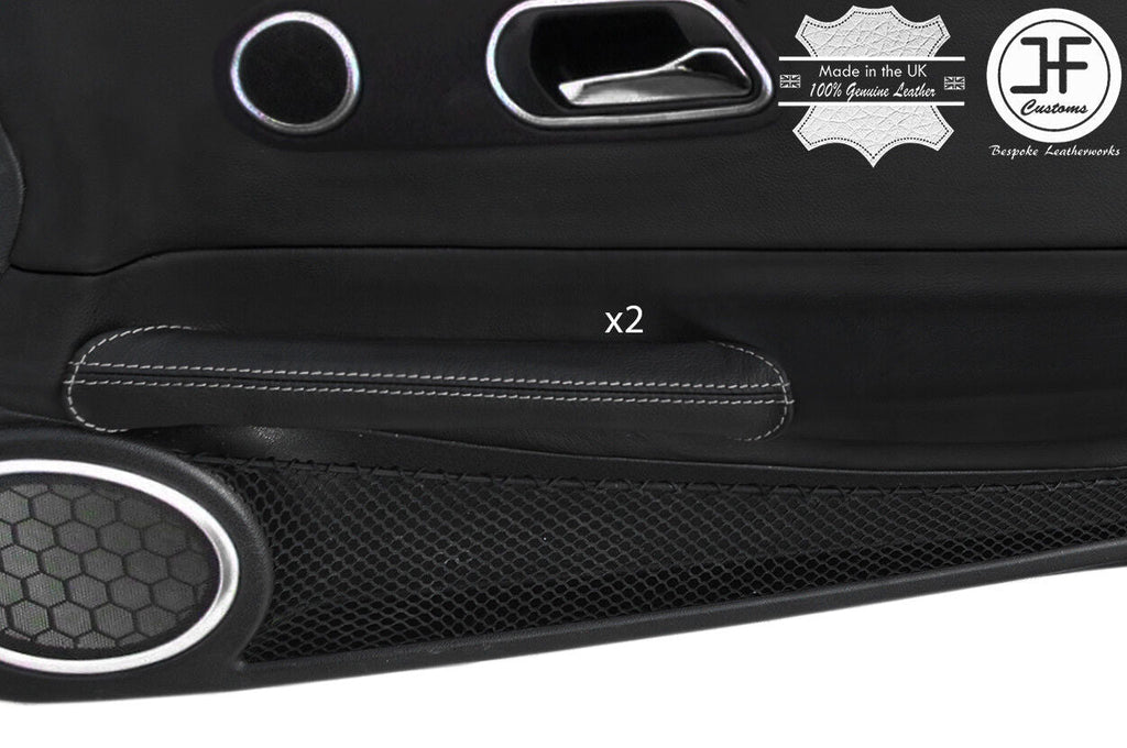 GREY STITCH 2X DOOR HANDLE LEATHER COVERS FOR CHRYSLER CROSSFIRE 03-08 STYLE 2