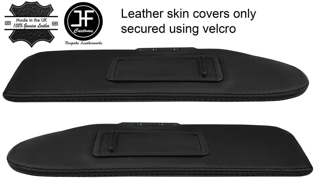 BLACK STITCH 2X SUN VISORS LEATHER COVERS FITS FIAT BARCHETTA 1995-2005 STYLE 2