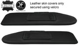 BLACK STITCH 2X SUN VISORS LEATHER COVERS FITS FIAT BARCHETTA 1995-2005 STYLE 2
