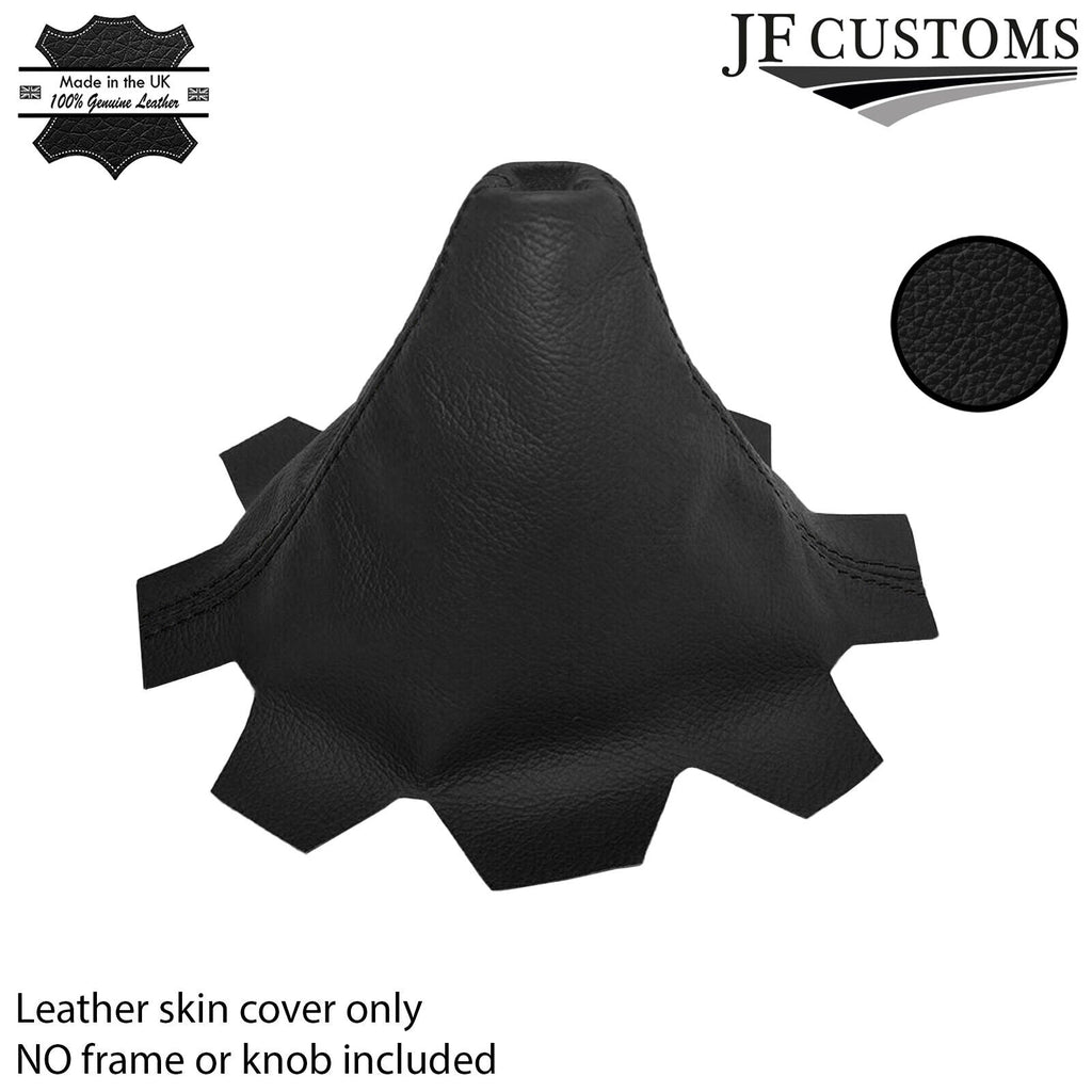 BLACK LEATHER FITS VW T5 TRANSPORTER GEAR BLACK STITCHING 2003-2010 CUSTOM NEW