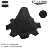 BLACK LEATHER FITS VW T5 TRANSPORTER GEAR BLACK STITCHING 2003-2010 CUSTOM NEW