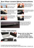 BLACK CROSS STITCH 2X SUN VISOR LEATHER COVERS FOR TOYOTA JZX 100 CHASER 96-00