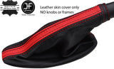 BLACK RED STRIPE TOP GRAIN LEATHER HANDBRAKE GAITER FOR RENAULT LAGUNA 01-07