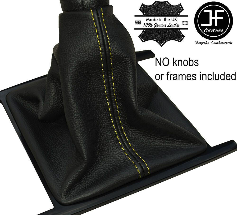 YELLOW STITCHING MANUAL LEATHER GEAR GAITER FITS VW AMAROK 2010-2016 CUSTOM NEW
