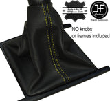 YELLOW STITCHING MANUAL LEATHER GEAR GAITER FITS VW AMAROK 2010-2016 CUSTOM NEW