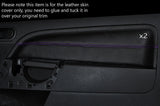 PURPLE STITCH 2X FRONT DOOR CARD TRIM SKIN COVERS FITS FIESTA MK6 02-08 3 DOOR