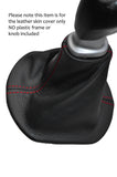 RED STITCH MANUAL LEATHER GEAR GAITER FITS KIA SPORTAGE 2010-2014 CUSTOM NEW