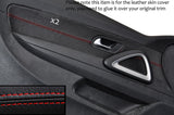 RED STITCHING 2X FRONT DOOR CARD TRIM LEATHER COVERS FITS VW SCIROCCO 08-14