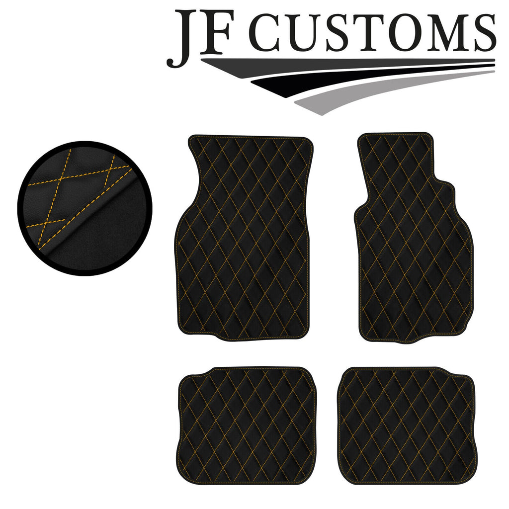 YELLOW DIAMOND STITCH VINYL 4X TAILORED FLOOR CARPETS FOR MITSUBISHI EVO 4 5 6