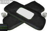 GREEN STITCH 2X SUN VISORS LEATHER SKIN COVERS FITS FORD ANGLIA 105E 123E