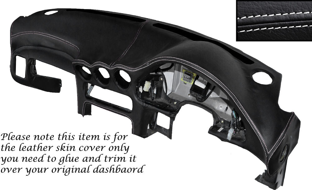 WHITE STITCH DASH DASHBOARD LEATHER SKIN COVER FITS MITSUBISHI GTO 3000GT 92-99