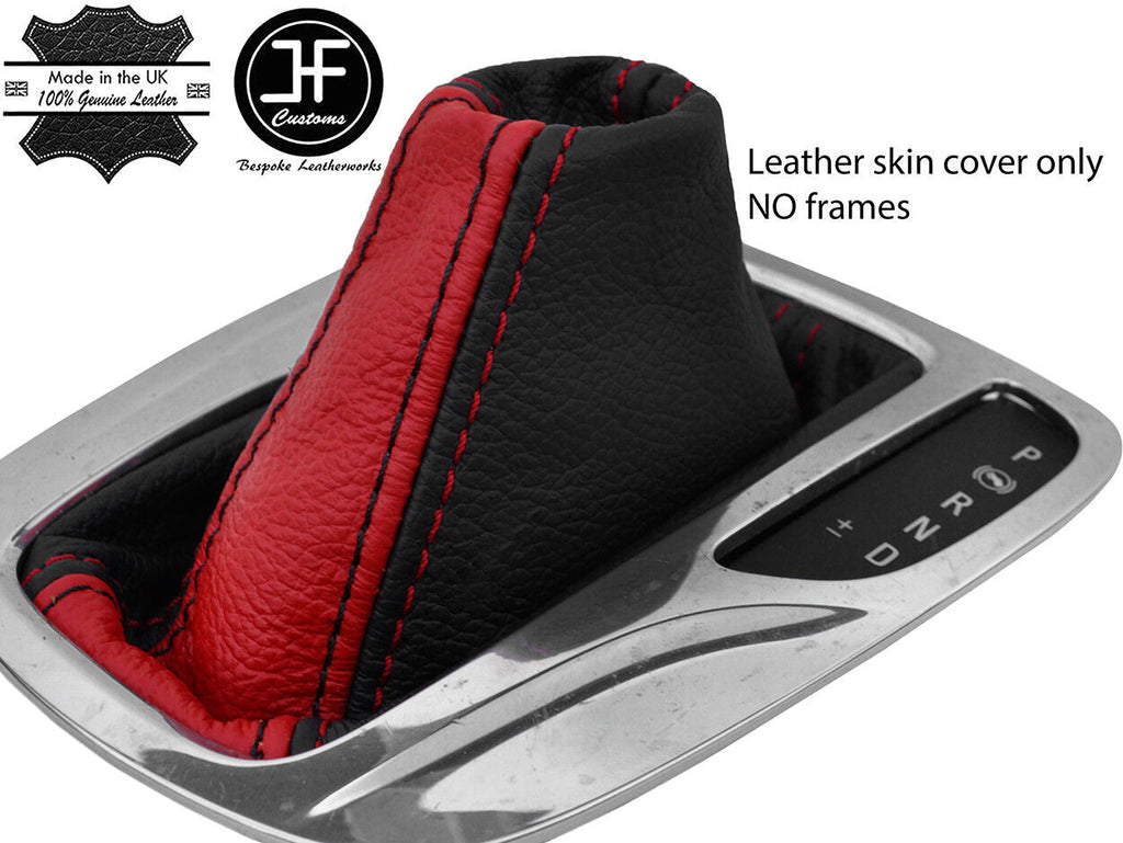BLACK & RED LEATHER AUTOMATIC GEAR GAITER FOR VAUXHALL OPEL ASTRA K MK7 16-18