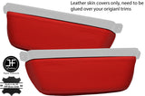 RED REAL LEATHER 2X DOOR POCKET TRIM COVERS FITS PORSCHE 914 1969-1976