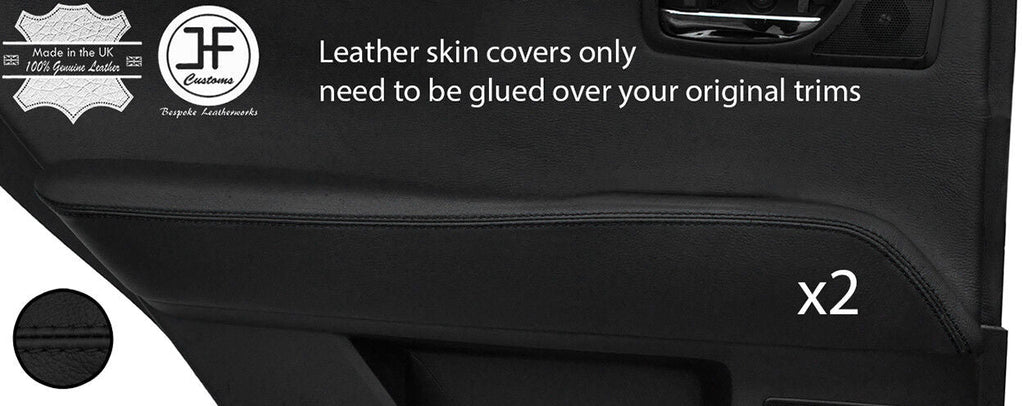 BLACK STITCH 2X REAR DOOR ARMREST LEATHER COVERS FITS LEXUS RX450h RX350 10-15