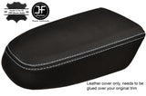 WHITE STITCHING REAL LEATHER ARMREST LID COVER FITS FORD KUGA MK2 2013-2017
