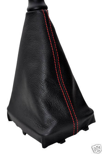 RED  DOUBLE STITCHING FITS  PEUGEOT 107 GEAR GAITER  REAL LEATHER CUSTOM NEW