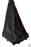 RED  DOUBLE STITCHING FITS  PEUGEOT 107 GEAR GAITER  REAL LEATHER CUSTOM NEW