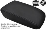 BLACK STITCH TOP GRAIN LEATHER ARMREST LID COVER FITS VW TIGUAN MK2 2016-2018