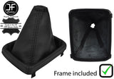 BLACK STITCH MANUAL LEATHER GEAR GAITER+PLASTIC FRAME FOR FORD MONDEO MK3 03-06