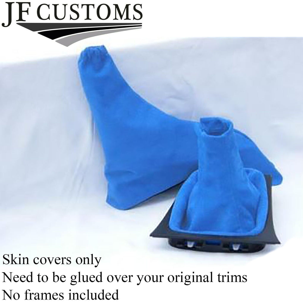 FITS VAUXHALL OPEL CORSA C GEAR & HANDBRAKE GAITER  BLUE SUEDE CUSTOM NEW