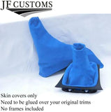FITS VAUXHALL OPEL CORSA C GEAR & HANDBRAKE GAITER  BLUE SUEDE CUSTOM NEW