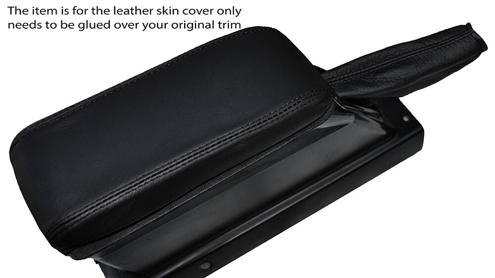 BLACK STITCH ARMREST SKIN COVER & HANBRAKE GAITER FITS FORD CORTINA MK3 EARLY