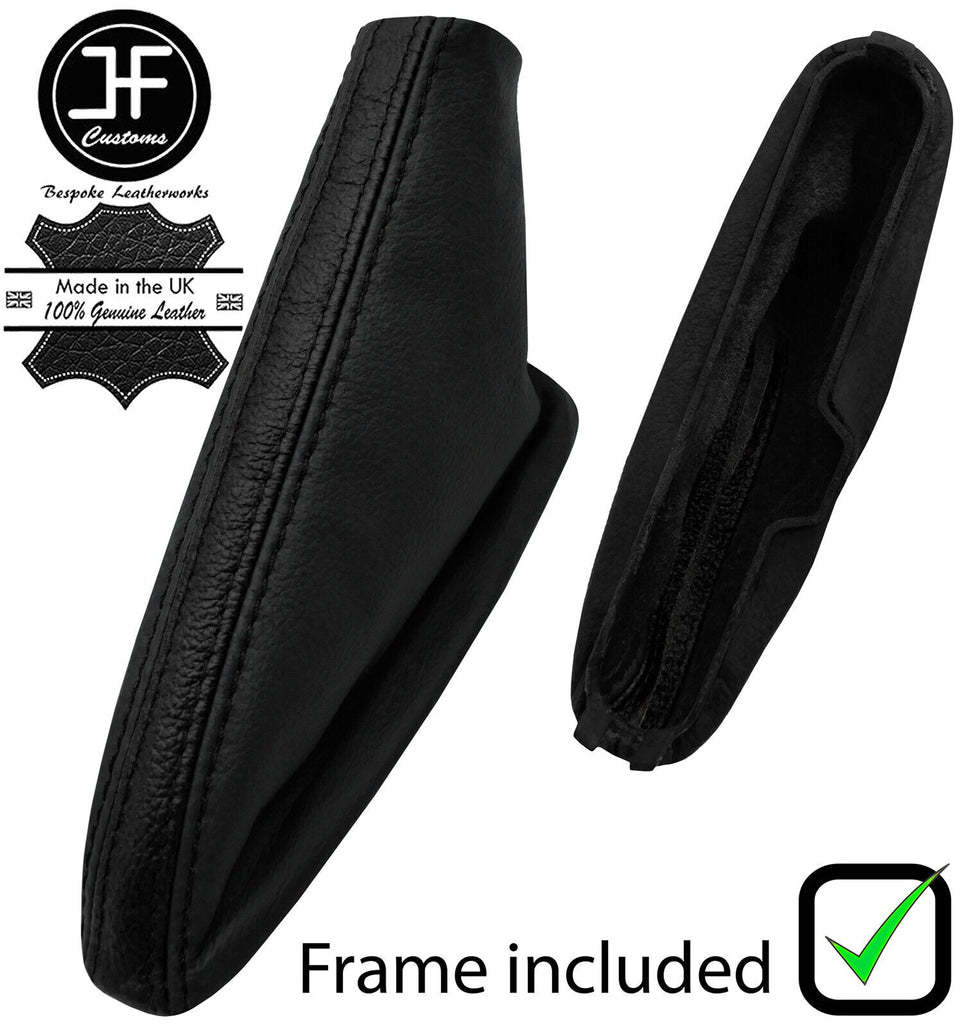BLACK & BLACK STRIPE LEATHER HANDBRAKE GAITER + FRAME FOR MG ZR ROVER 25 04-06